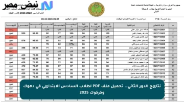 نتائج الدور الثاني.. تحميل ملف PDF لطلاب السادس الابتدائي في دهوك وكركوك 2025